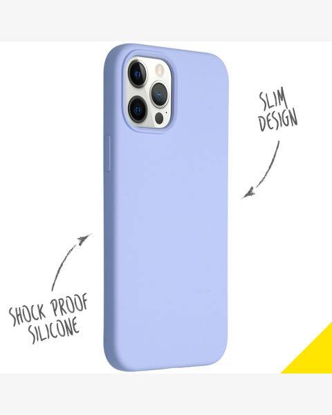 Accezz Liquid Silicone Backcover iPhone 12 Pro Max - Paars / Violett  / Purple