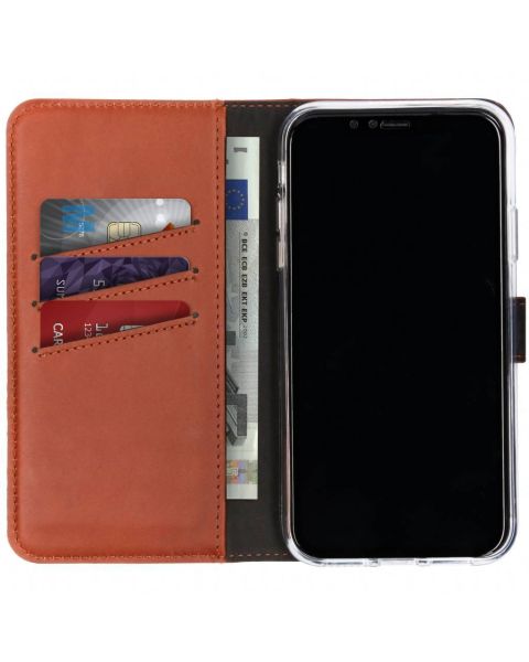 Selencia Echt Lederen Bookcase iPhone Xr - Bruin / Braun  / Brown