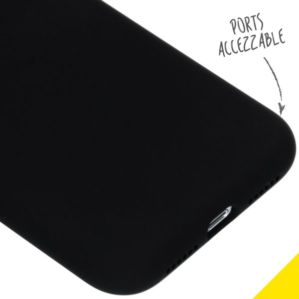 Accezz Liquid Silicone Backcover iPhone Xr - Zwart / Schwarz / Black