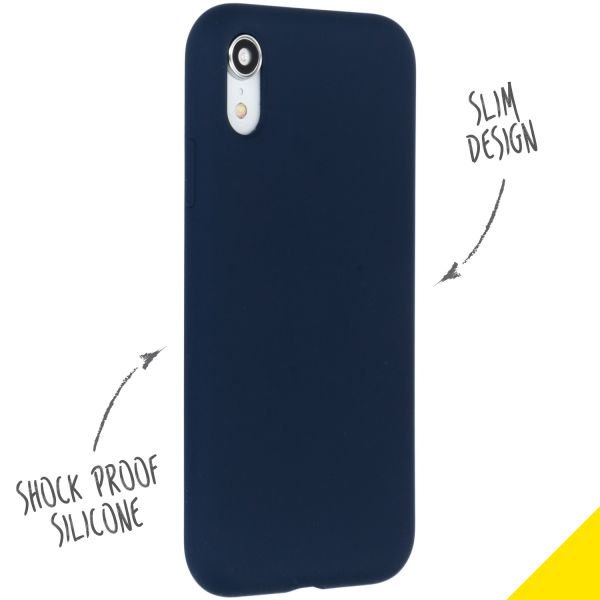 Accezz Liquid Silicone Backcover iPhone Xr - Blauw / Blau / Blue