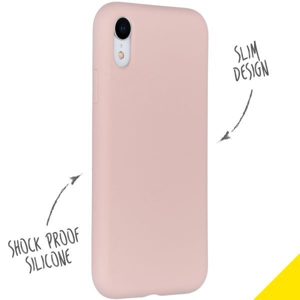 Accezz Liquid Silicone Backcover iPhone Xr - Roze / Rosa / Pink