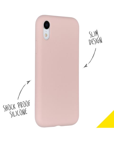 Accezz Liquid Silicone Backcover iPhone Xr - Roze / Rosa / Pink