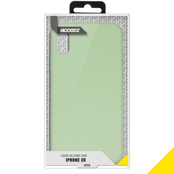 Accezz Liquid Silicone Backcover iPhone Xr - Groen / Grün  / Green