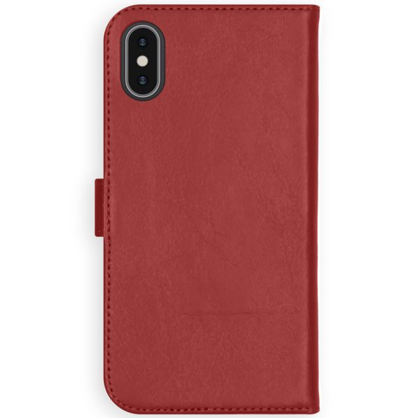 Selencia Echt Lederen Bookcase iPhone Xs - Rood / Rot / Red