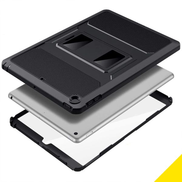 Accezz Rugged Back Case iPad 10.2 (2019 / 2020 / 2021) - Zwart / Schwarz / Black