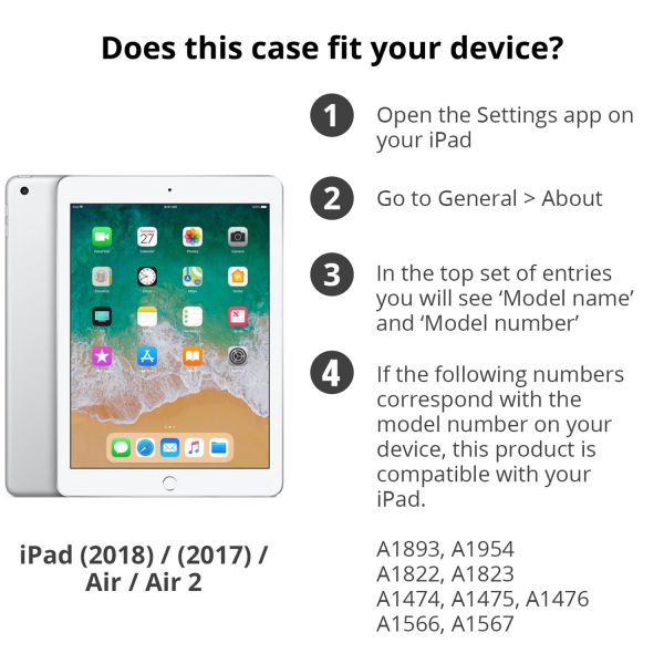 Accezz Smart Silicone Bookcase iPad 6 (2018) 9.7 inch / iPad 5 (2017) 9.7 inch / Air 2 (2014) / Air 1 (2013) - Zwart / Schwarz / Black