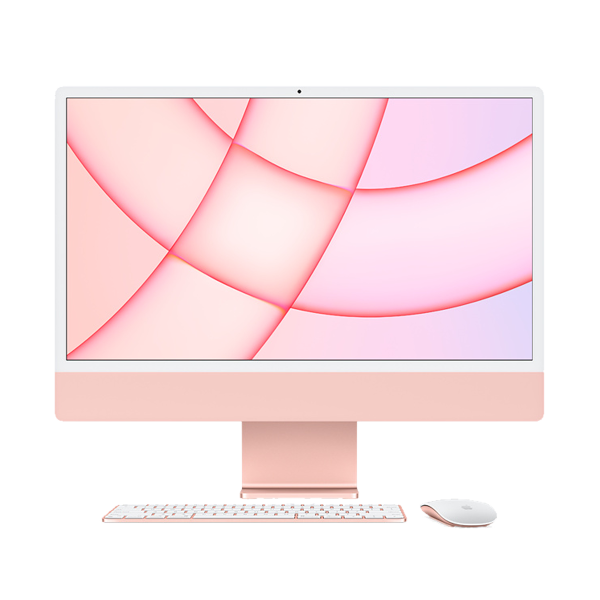 iMac 24-inch | Apple M1 8-core | 256 GB SSD | 8 GB RAM | 4 Ports | 8-core GPU | Roze (Retina, 2021) | Inclusief muis en qwerty toetsenbord