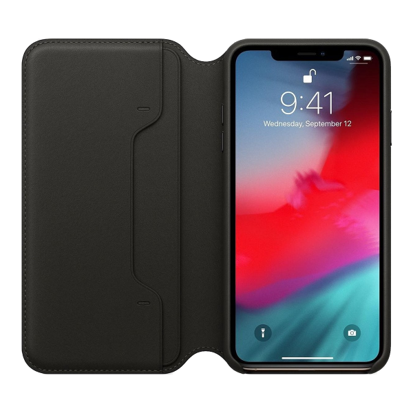 iPhone XS Max Leather Folio - Zwart