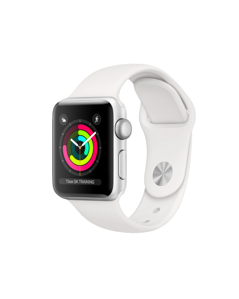 Apple Watch Series 3 | 38mm | Aluminium Case Zilver | Wit sportbandje | GPS | WiFi