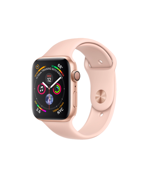 Refurbished Apple Watch Series 4 | 44mm | Aluminium Case Goud | Roze sportbandje | GPS | WiFi