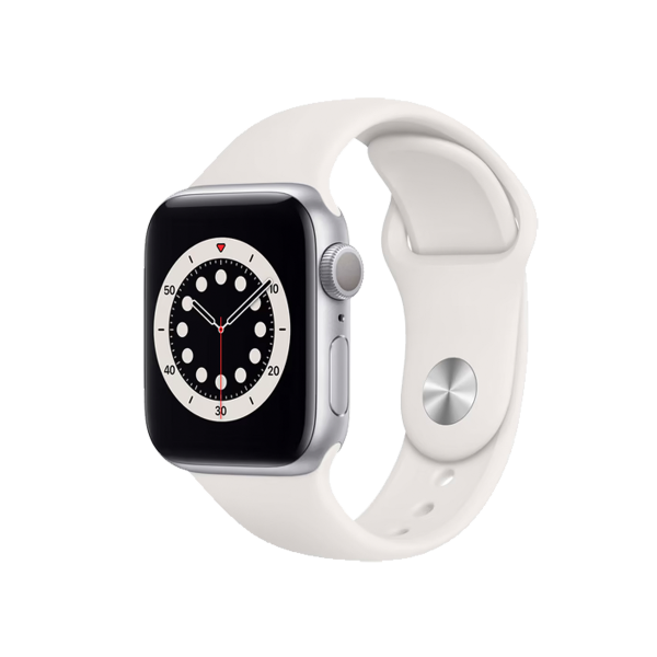 Apple Watch Series 6 | 40mm | Aluminium Case Zilver | Wit sportbandje | GPS | WiFi + 4G