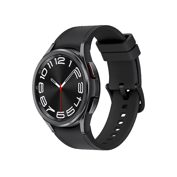 Galaxy Watch6 Classic | 43mm | Stainless steel Case Zwart | Zwart Hybrid Eco-Leather band | GPS | WiFi + 4G