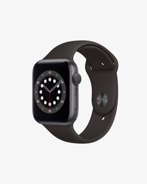 Apple Watch series 6 | 44mm | Aluminium Case Spacegrijs | Zwart sportbandje | GPS | WiFi + 4G