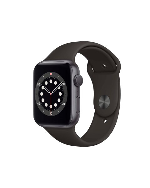 Refurbished Apple Watch Series 6 | 44mm | Aluminium Case Spacegrijs | Zwart sportbandje | GPS | WiFi