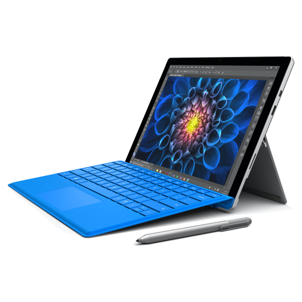 Refurbished Microsoft Surface Pro 4 | 12.3 inch | 6e generatie i5 | 256GB SSD | 8GB RAM | Blauw QWERTY toetsenbord | Exclusief Pen |
