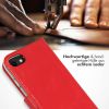 Selencia Echt Lederen Bookcase iPhone SE (2022 / 2020) / 8 / 7 / 6(s) - Rood / Rot / Red
