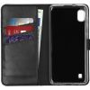 Echt Lederen Booktype Samsung Galaxy A10 - Zwart - Zwart / Black