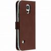 Echt Lederen Booktype Samsung Galaxy S5 (Plus) / Neo - Bruin / Brown