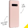 Accezz Liquid Silicone Backcover Samsung Galaxy S10 - Roze / Rosa / Pink