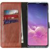 Selencia Echt Lederen Bookcase Samsung Galaxy S10 Plus - Lichtbruin / Hellbraun  / Light Brown
