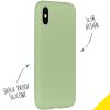 Accezz Liquid Silicone Backcover iPhone Xs / X - Groen / Grün  / Green