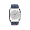 Apple Watch Series 8 | 45mm | Aluminium Case Zilver | Storm Blauw gevlochten sololoop | GPS | WiFi
