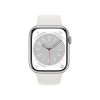 Apple Watch Series 8 | 45mm | Aluminium Case Zilver | Wit sportbandje | GPS | WiFi + 4G