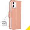 Accezz Wallet Softcase Bookcase iPhone 12 Mini - Rosé Goud / Roségold